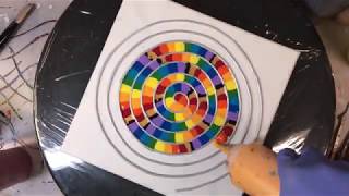 Acrylic pouring - Rainbow Lollipops