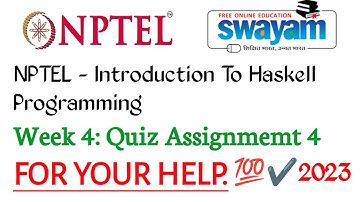NPTEL Introduction To Haskell Programming Quiz Assignment 4 | Week 4 |Copy the code from comment box