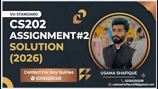 CS202 Assignment 2 Solution Spring 2026 | CS202 Assignment 2 Solution 2026 | Vu Standard
