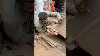 Amazing process for caterpillar Loader bucket edge plate adjust with local tool #shorts #welding