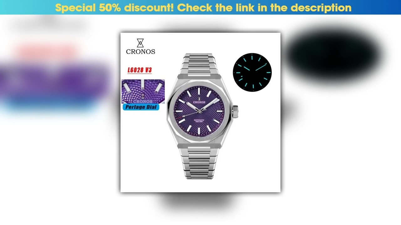 Limited 2025 Cronos L6028 New Dial Limited 39mm PT5000 See-through Caseback Men Automatic Wristwatc