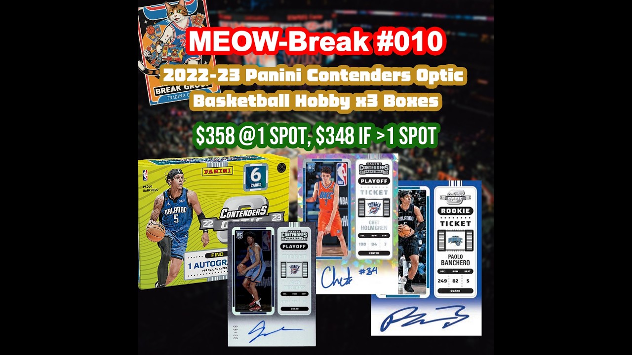 🎈Meow-BREAK #010 🏀2022-23 Panini Contenders Optic Basketball x3 Boxes🎈
