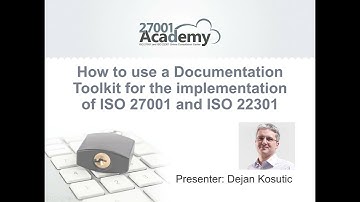 WEBINAR | How to use a Documentation Toolkit for the implementation of ISO 27001 / ISO 22301