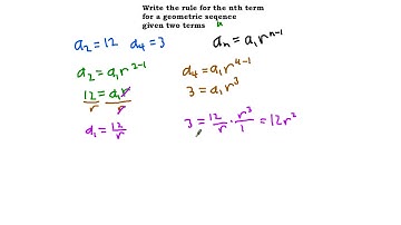 Write the rule for a geometric sequence given two terms