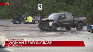 Woman killed in two-vehicle crash in Fairfax County