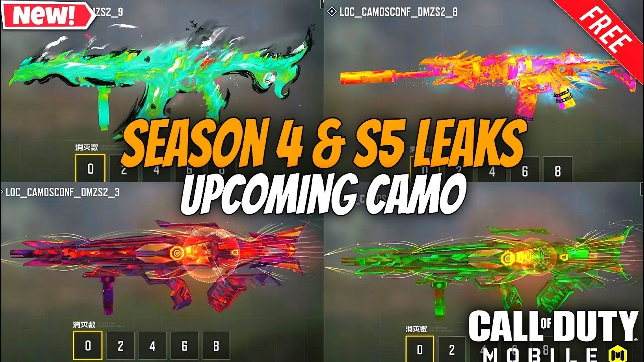 Season 4-5 Leaks All New DMZ Camos 2026 | CoD Mobile | CODM Season 4 ...