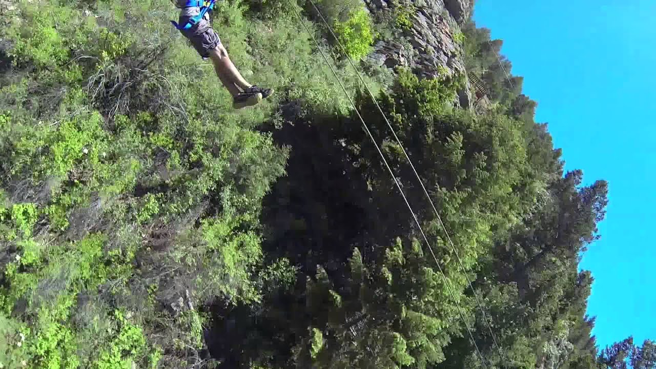 Cliffside Zipline Line 5 "The Race" YouTube