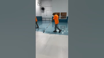 BLUE EPOXY Flooring Install! #satisfying