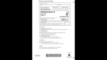 Edexcel - iGCSE - Mathematics A - June 2018 - Paper 1F - Solutions By Mr Harding