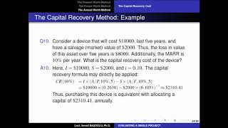 Engineering Economics 31 Evaluating A Single Project Part III
