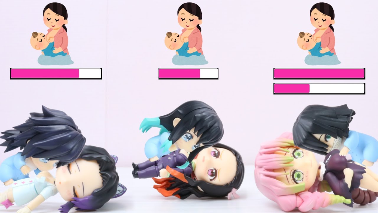 鬼殺隊のミルクのみ競争【鬼滅の刃】【コマ撮り】【ねんどろいど】