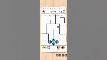 Brain test level 182 , Brain out , Help the cat catch the fish.