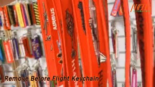 Embroidery Remove Before Flight Keychain Twill Washable With Ring
