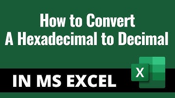 How to convert a hexadecimal to decimal in MS Excel