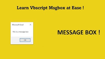 How to create a Message Box using Vbscript