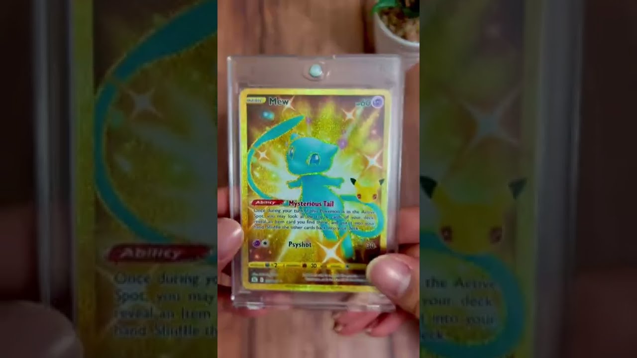 Shiny Gold Mew from 25th Anniversary Celebrations set! How to protect your Pokemon cards!