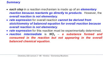 APSC132 - lecture 2   04 Kinetics   Elementary Reactions