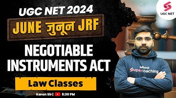 UGC NET LAW Preparation | Negotiable Instruments Act Important MCQs | UGC NET JUNE 2024 | Karan Sir