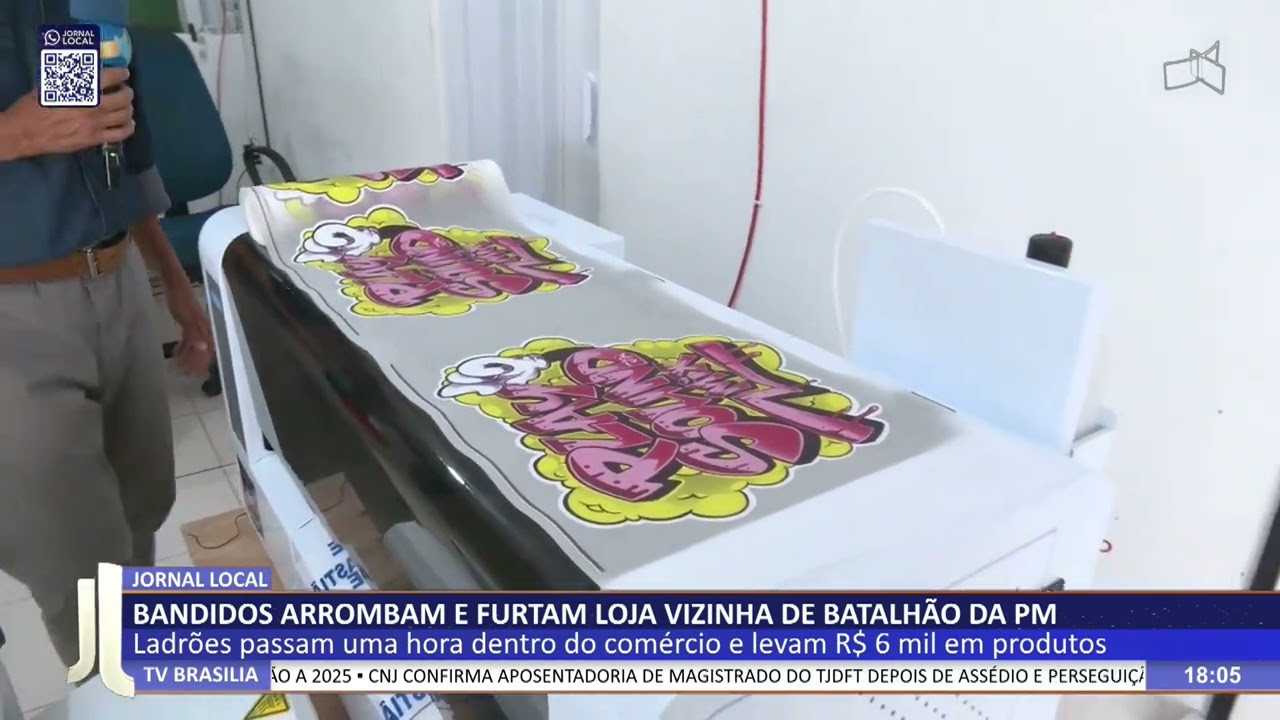 JL - Bandidos arrombam e furtam loja vizinha de batalhão da PM