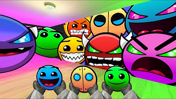 Saving Babyfaces From Geometry Dash Emoji "ALL FACES LEVELS" And Lobotomy Dash Nextbot Gmod