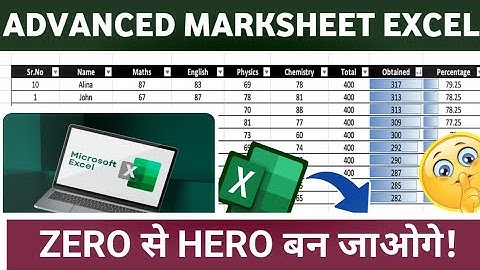 Create an Advanced Excel Marksheet with Formulas and Students record | @cslwithpooja