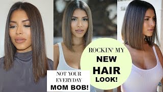 NEW HAIRCUT!! | NOT YOUR EVERYDAY MOM BOB! | Easy & Stylish Mom Haircut