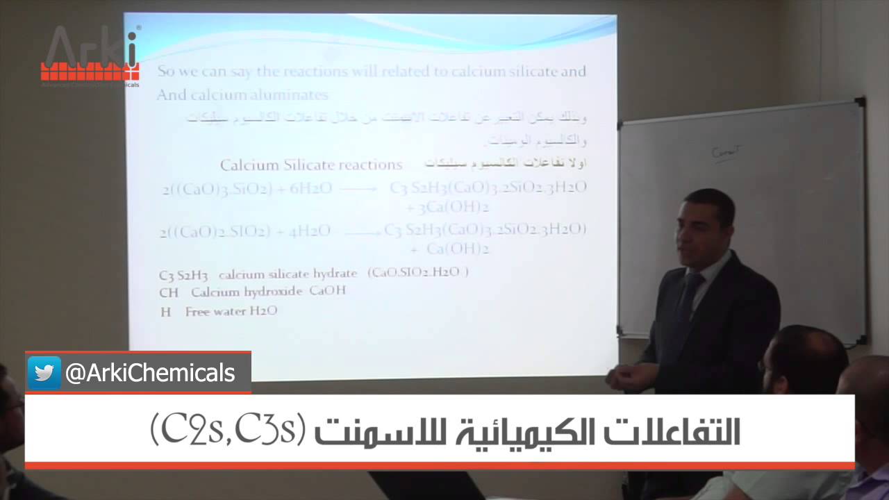 التفاعلات الكيميائية للاسمنت (C2s ، C3s)