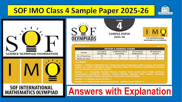 🧠 SOF IMO Class 4 Sample Paper 2025-26 | Full Solution Explained Step-by-Step! #olympiadpreparation
