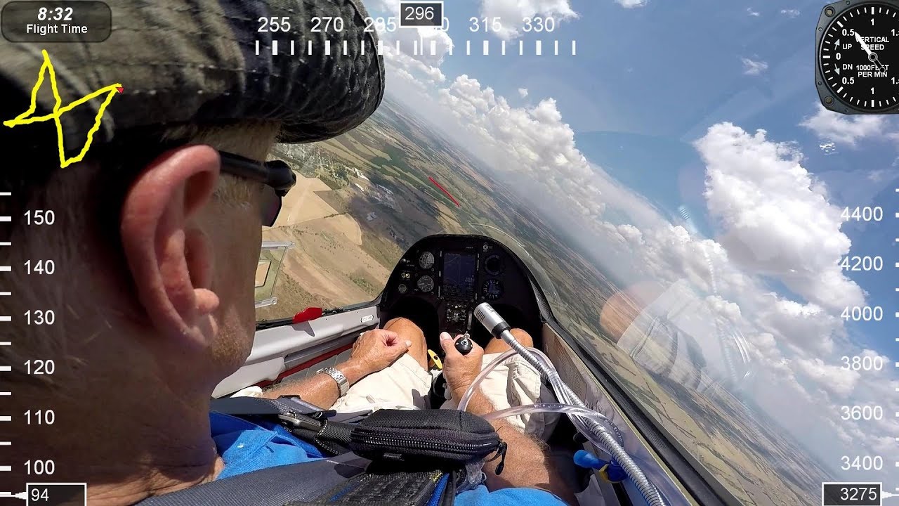 345 mile cross country flight Learn to fly glider sailplane Roy Dawson ...