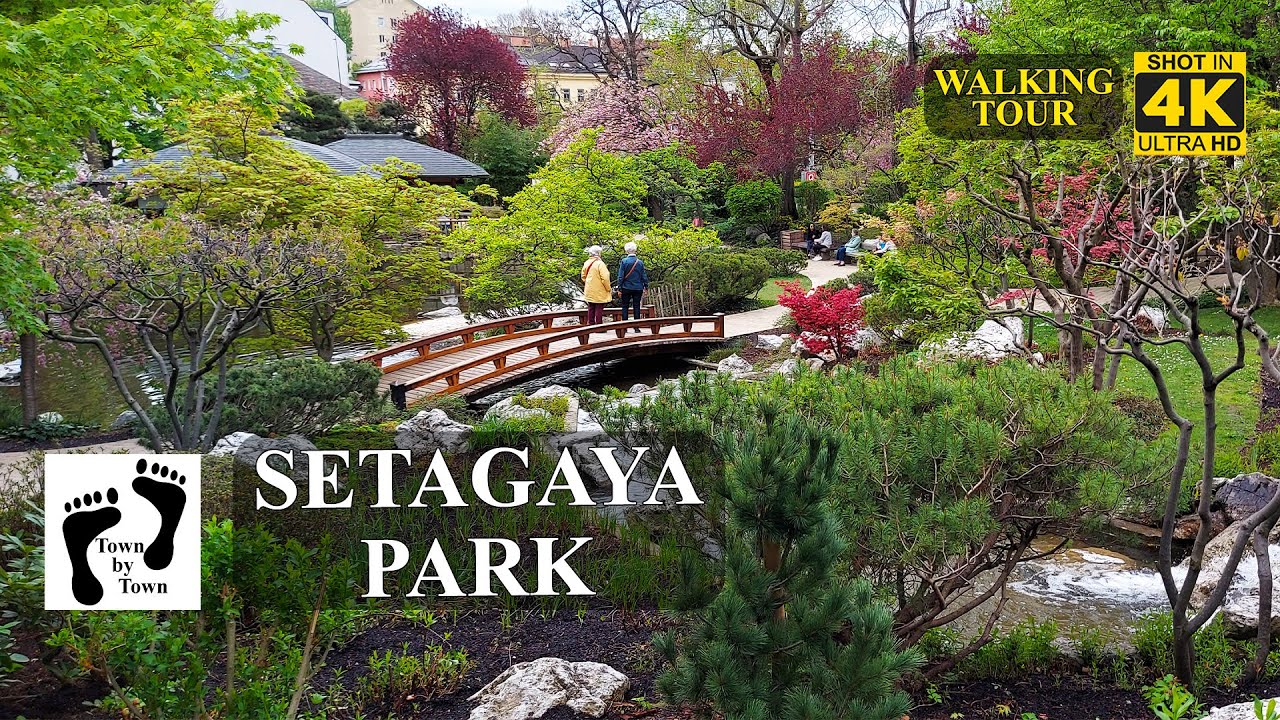 💥 Japanischer Garten in Wien, Vienna City Walking, 4k, 60fps