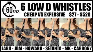SIX DIFFERENT LOW D WHISTLES | $25-$520 Labu Flutes, James Dominic, Howard, Mkpro, Setanta, Carbony
