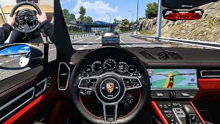 2022 Porsche Cayenne Turbo  Euro Truck Simulator 2 [Steering Wheel Gameplay]