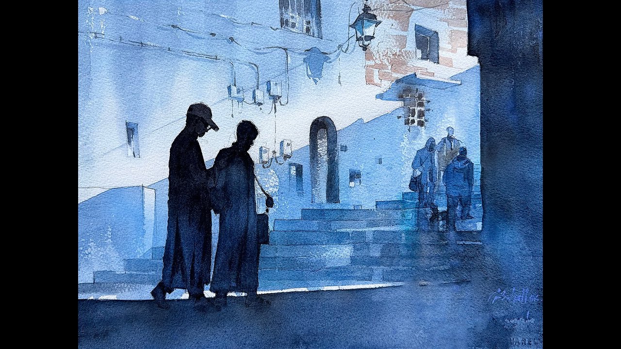 Afternoon Walk - Morocco #watercolorpainting #watercolortutorial #paintingwatercolor  #painting