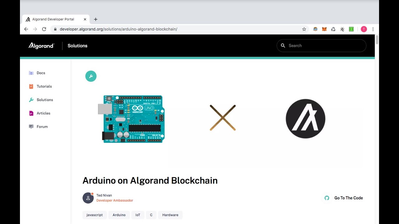 Arduino on Algorand Blockchain
