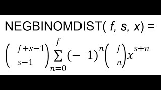 COMBIN NEGBINOMDIST Negative Binomial Distribution Taylor Maclaurin SERRIESSUM LINEST POLYNOMIAL