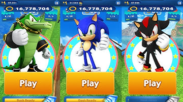 Sonic Dash - Vector vs Sonic vs Shadow - All Characters Unlocked