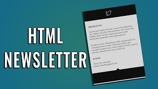 HTML Newsletter Tutorial