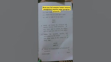 #bcom pas 3rd semester human resource management question paper gurugram university