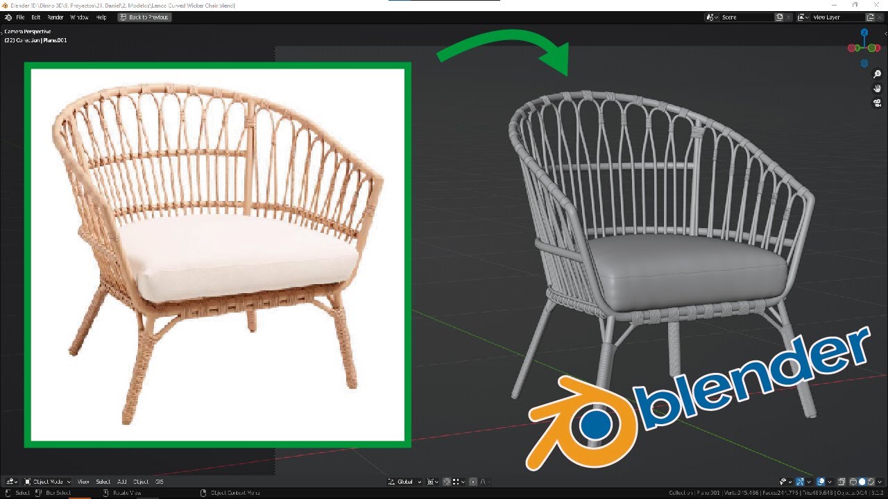 Speed Modeling Lenco Curved Wicker Chair YouTube