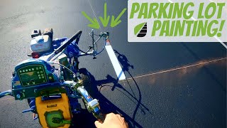 Repainting A Church Parking Lot from start to finish  1 Hour POV of Striper