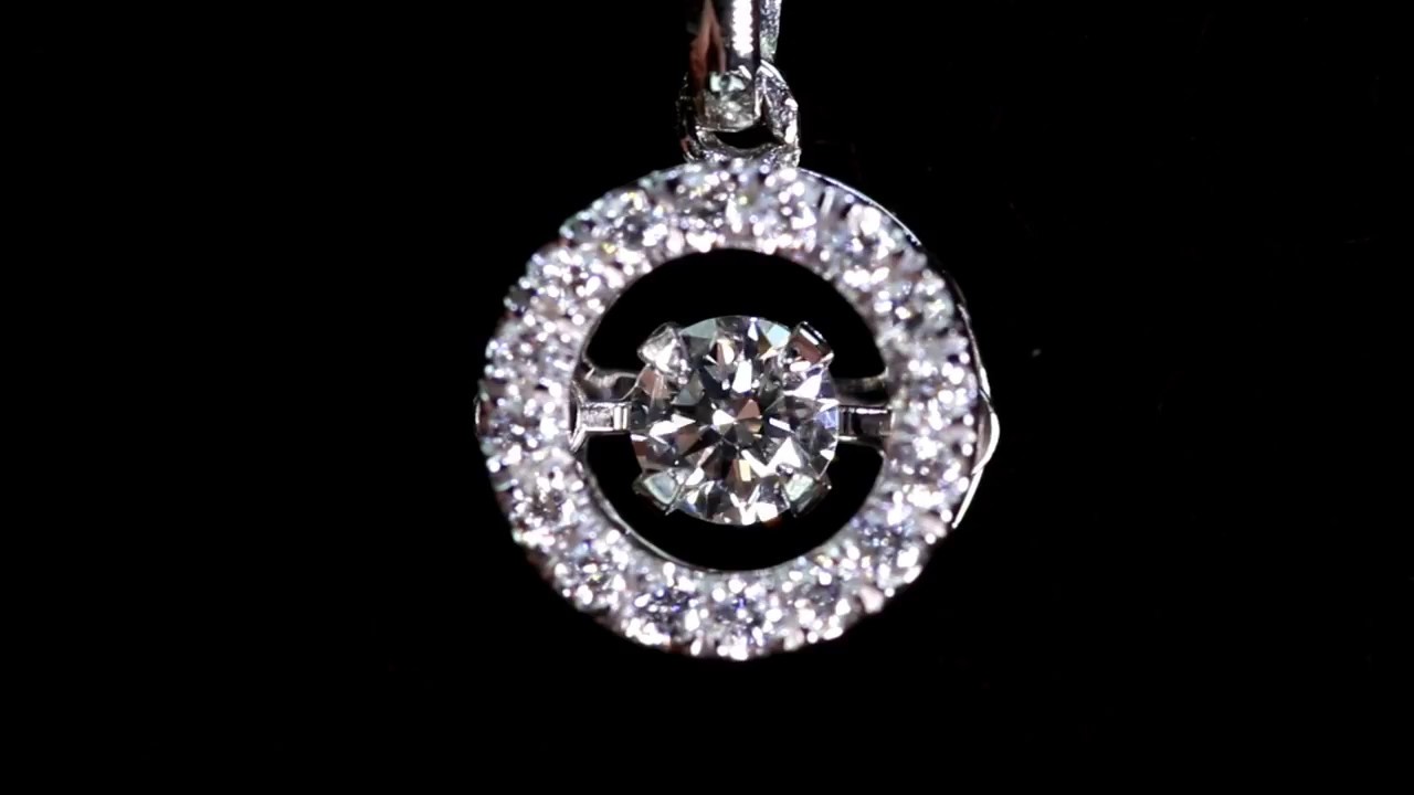 0 21ct Dancing Diamond Pendant With Chain YouTube 0 21ct Dancing Diamond Pendant With Chain YouTube