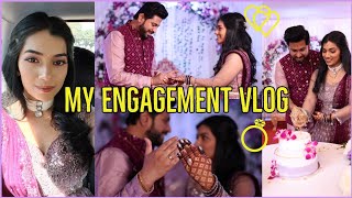 Our Engagement Vlog💍✨ We are engaged | GRWM for engagement, Puja & Ring ceremony 💜 #engagementvlog