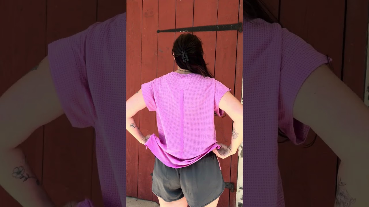 Andree Ladies Magenta Waffle Blouse