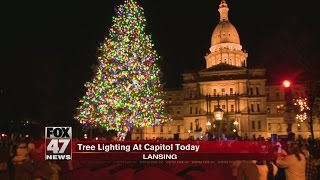 Lansing celebrates tree lighting at Capitol