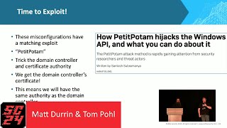 Saintcon 2024 - Matt Durrin Tom Pohl - Microsoft Ca Exploits
