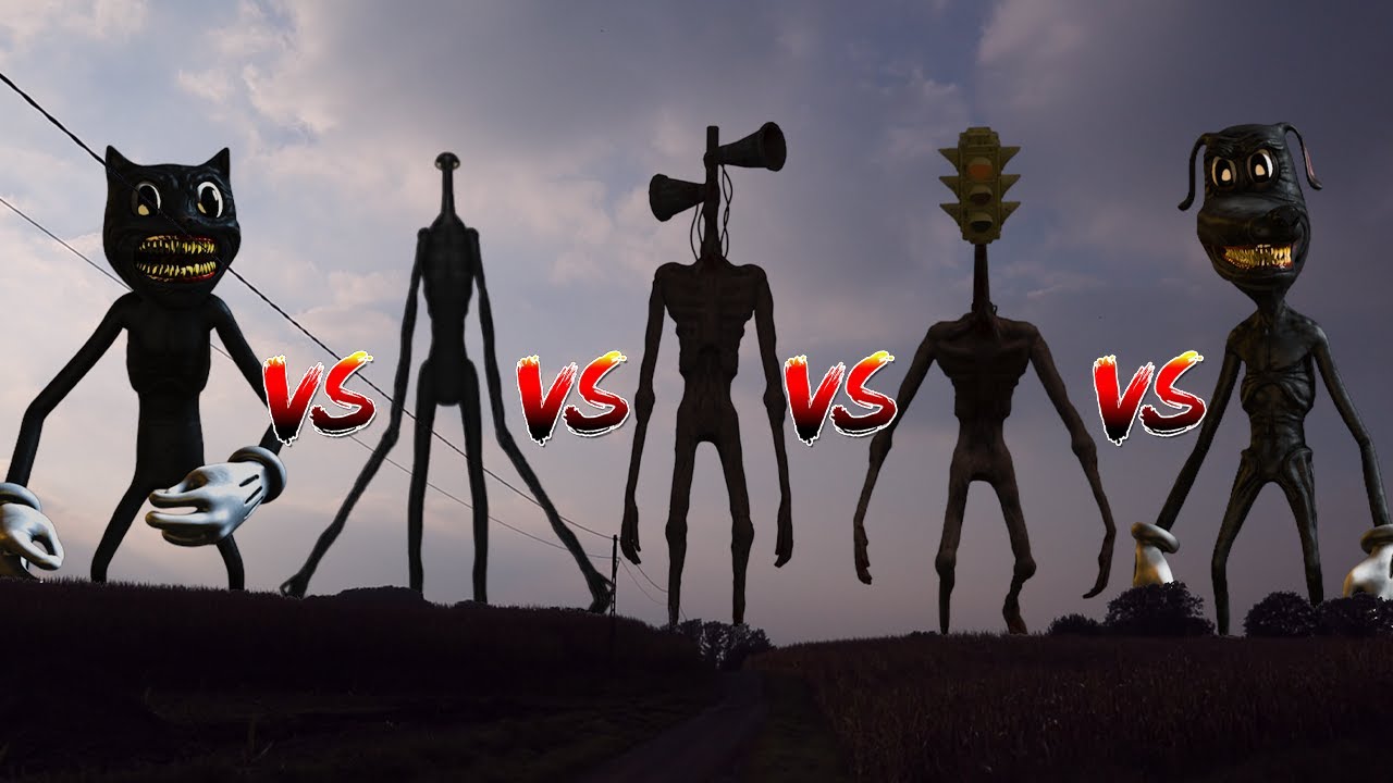 Siren Head VS Cartoon Cat VS Cartoon Dog VS Light Head VS Traffic Light
