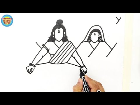 श्री राम जी और सीता जी Drawing 🚩 इतना सुंदर चित्र पहले नहीं देखा होगा ए ...