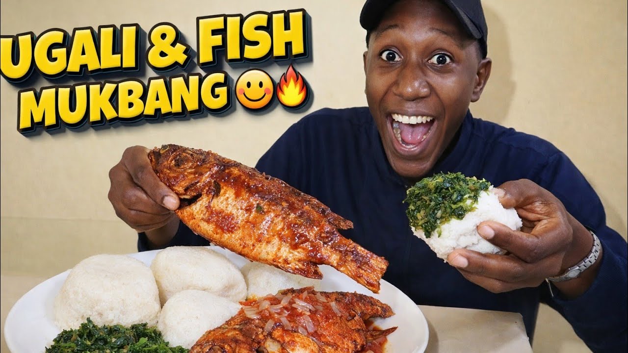 Eating my favourite kenyan meal|| Ugali and fried fish mukbang.