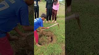 Belajar mengurug lubang di tanah pesawahan #sekolah #alam #bangkitgurukumajunegeriku
