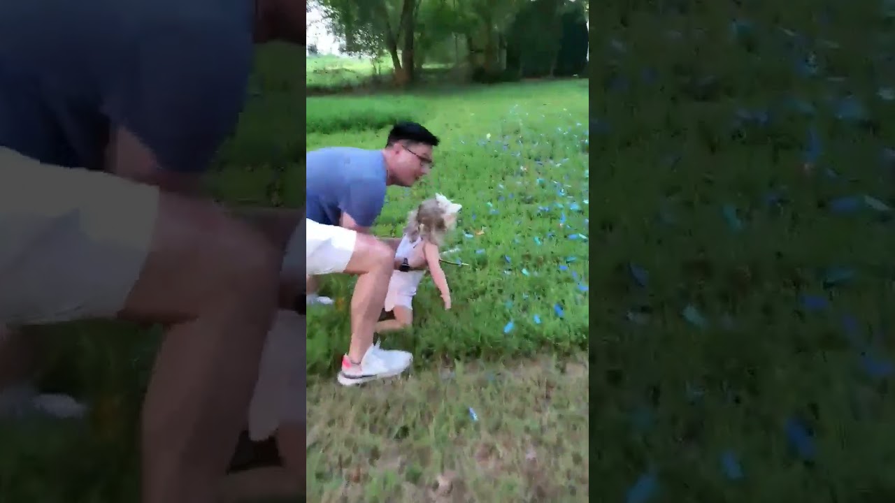 Guy punches girl in excitement after gender reveal party that he is having boy Second Angle